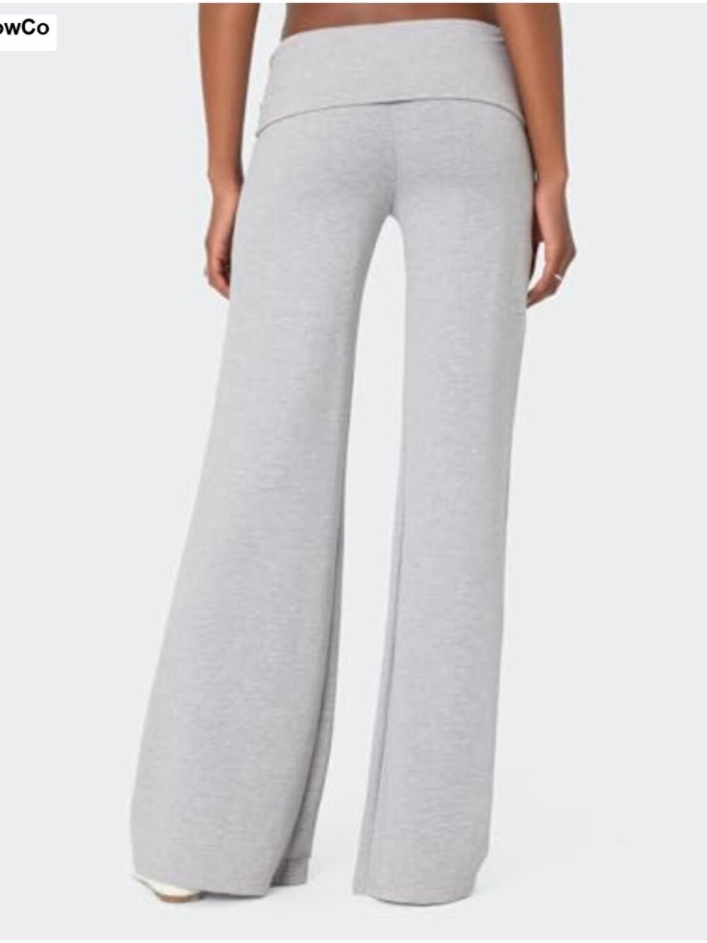 Women's Flare Leggings Fold Over Yoga Pants Bootcut Bell Bottom Slim Fit Y2K - Picture 6 of 6